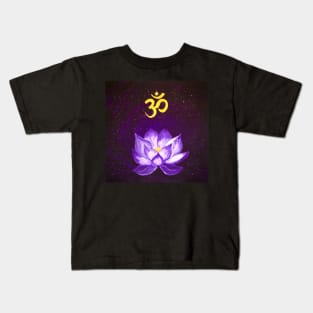 Om with lotus Kids T-Shirt